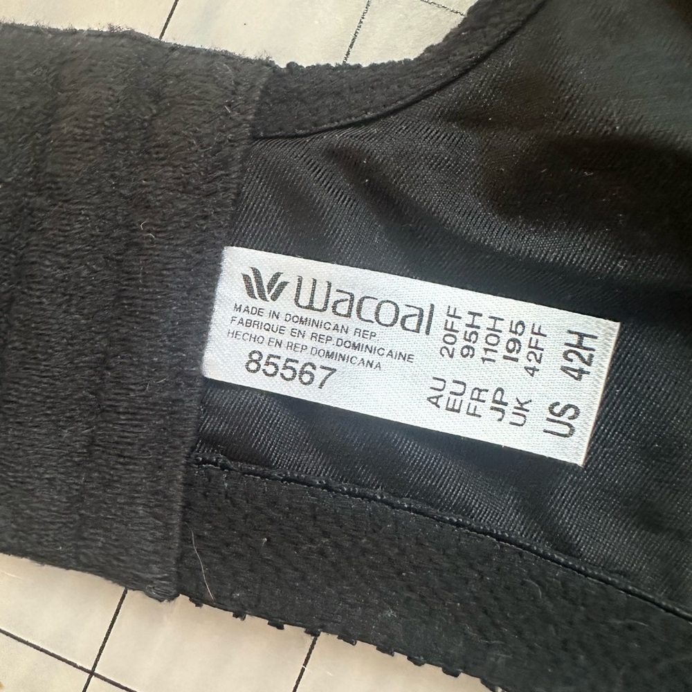 Wacoal Black Bra 42H Supportive Underwire